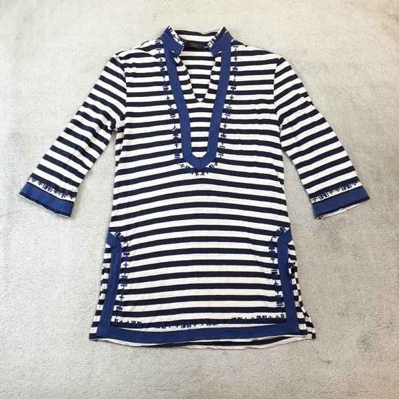 Anthropologie Tops - Anthro THML Boho 3/4 Sleeve Striped Tunic Top S